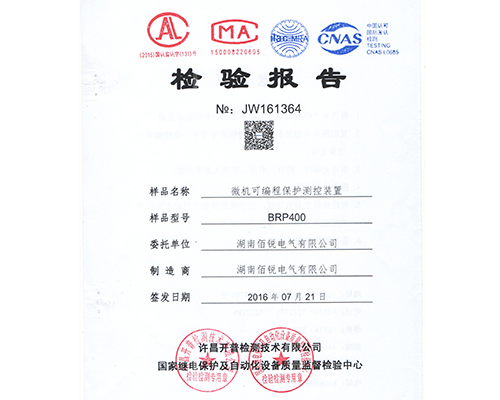 BRP400型式试验报告