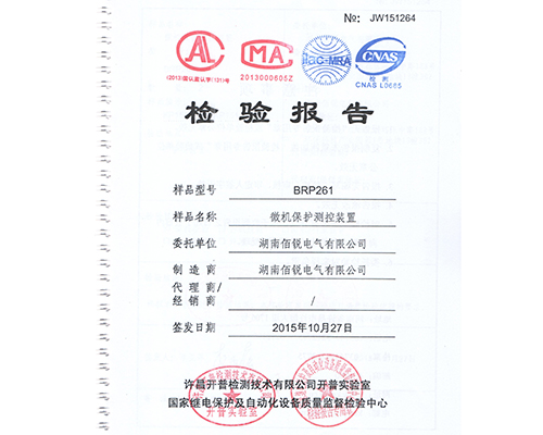 BRP261型式试验报告