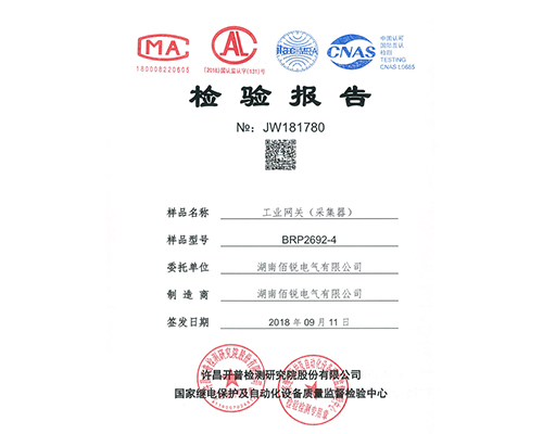 BRP2692通信网关检验报告